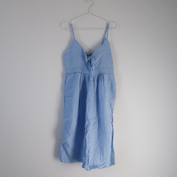 Baby Blue Linen Dress - Picture 1 of 4